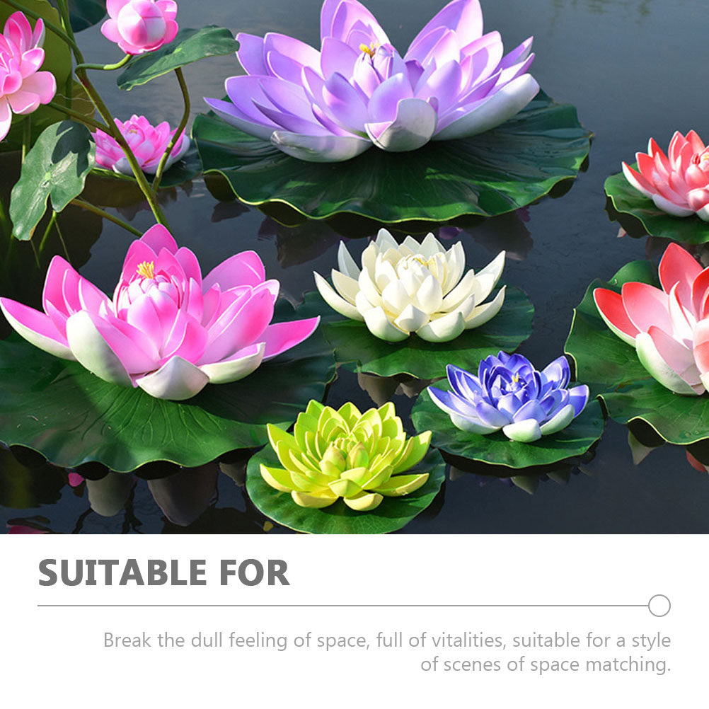 8Pcs Simulation Lotus Floating - Aquarium Decor ulasan dan harga