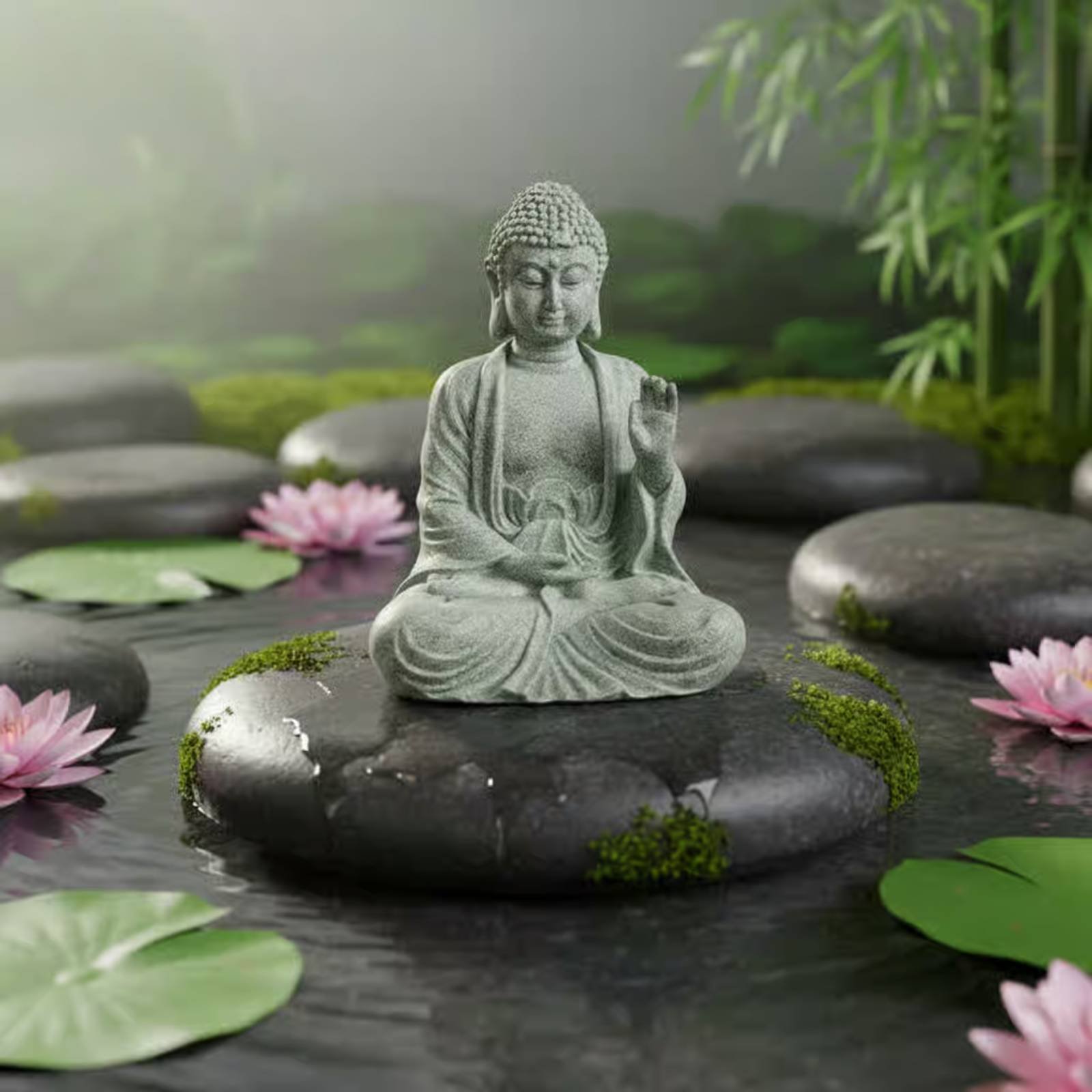 3 Pieces Stone Buddha Decor Te - Aquarium Decor ulasan dan harga